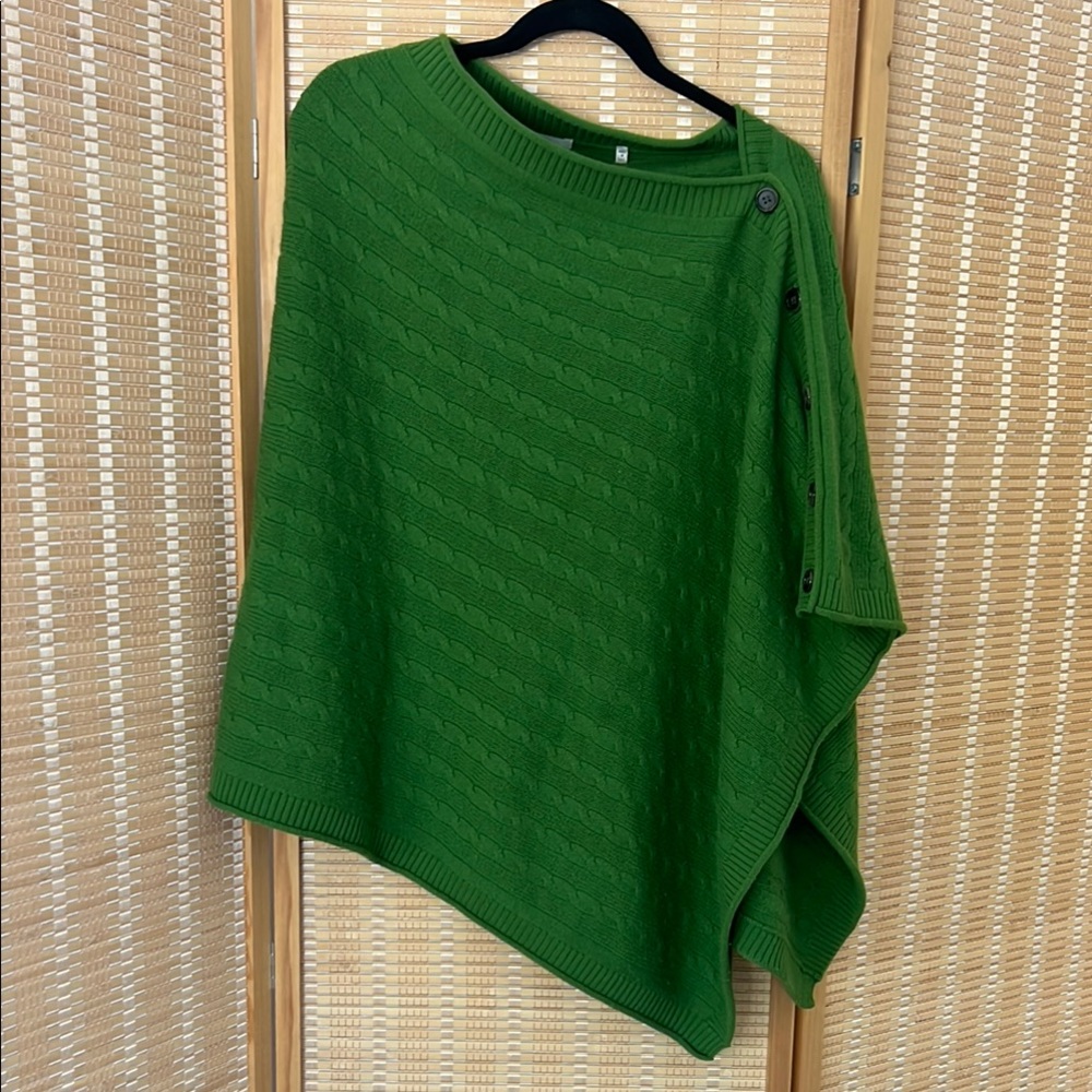 Vince Green Cashmere Cape Poncho Cardigan